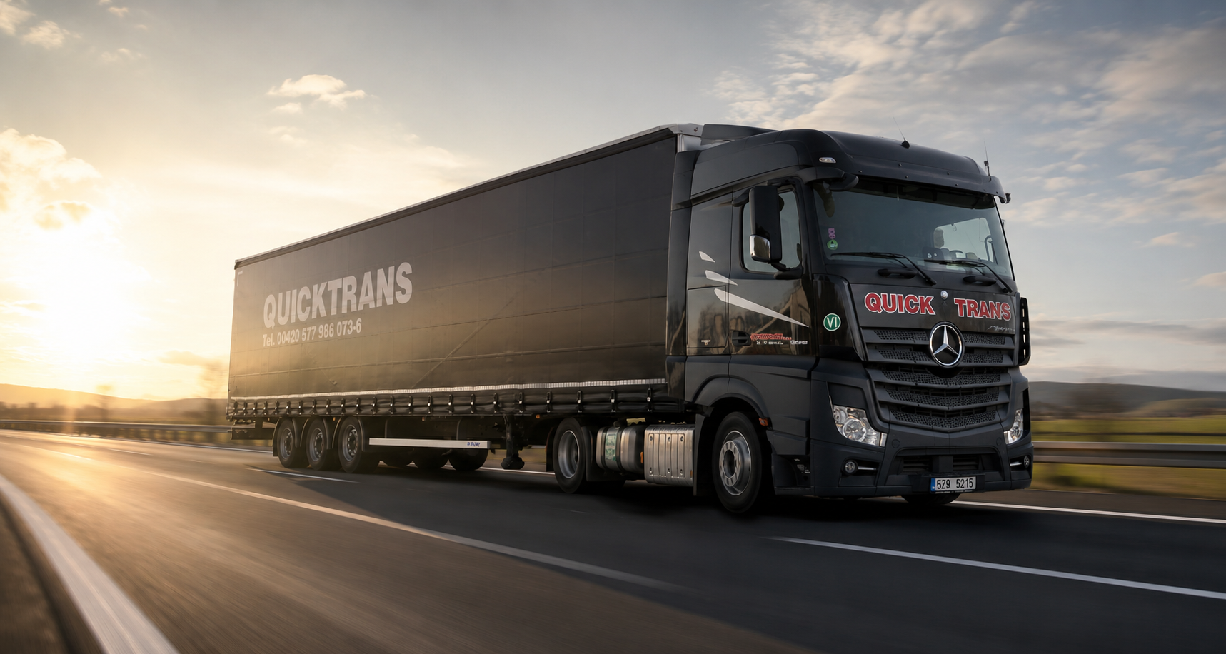 QUICKTRANS Mercedes-Benz Actros na dálnici